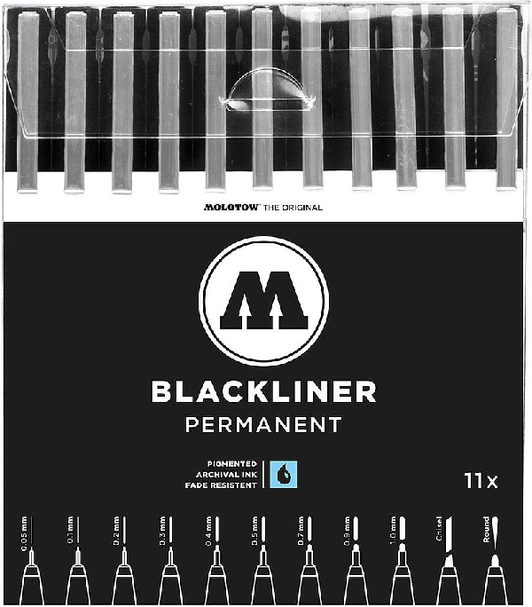 Set Permanent Blackliner. 11 bucati