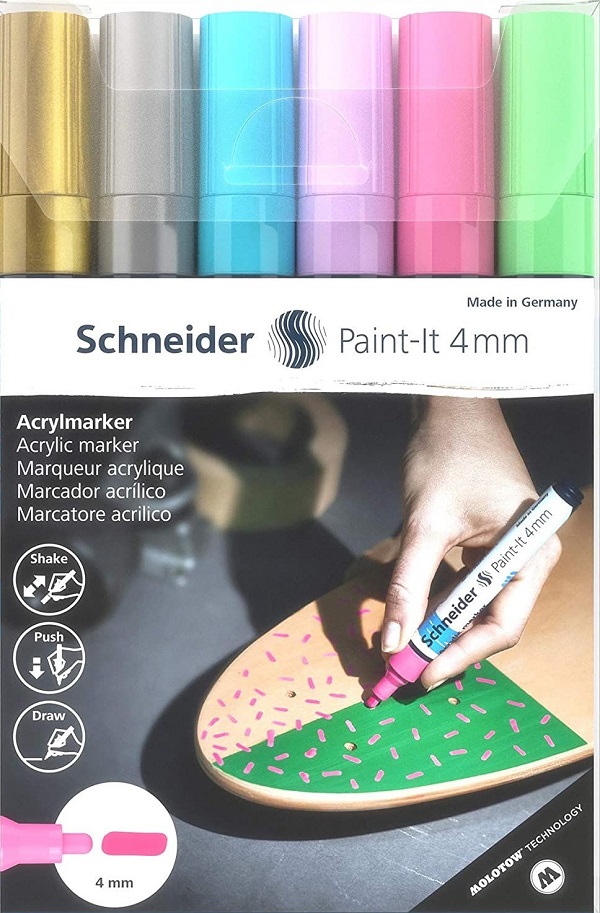 Set 6 markere cu vopsea acrilica Paint-it 4 mm