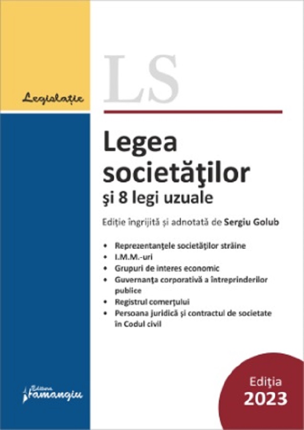 Legea societatilor si 8 legi uzuale Act.15 februarie 2023