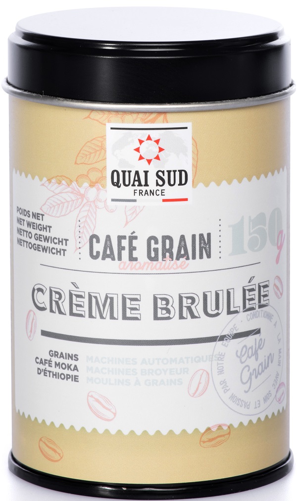 Cutie cafea boabe. Aroma de crema de zahar ars