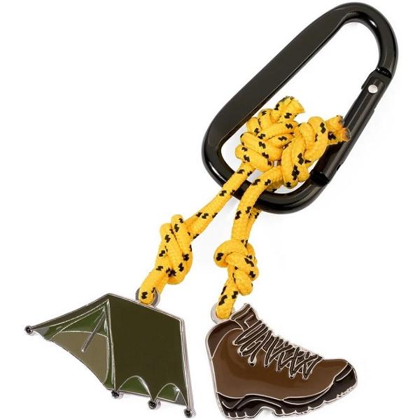 Breloc. Tent and Hiking Boot
