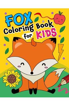 Coperta cărții 'Fox Coloring Book for kids - Pink Rose Press'