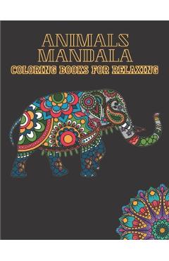 50 animal mandalas coloring book stress- relief : Coloring Book For Adults  Stress Relieving Designs, Mandala coloring