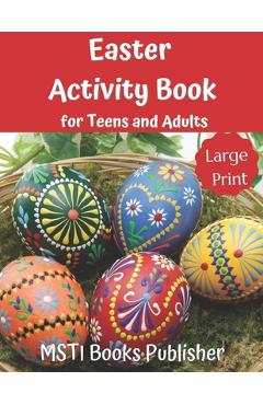 Coperta cărții 'Easter Activity Book for Teens and Adults: Large Print Easter Themed Puzzles and Brain Game: Word Search, Word'