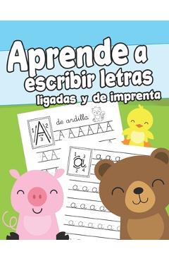 Poza produsului Aprende a escribir letras ligadas y de imprenta: Cuaderno de Escritura para Niños de 3 a 6 años - Libro para Aprender a Escribir - Ejercicios de Escri - Maestro De Abecedario