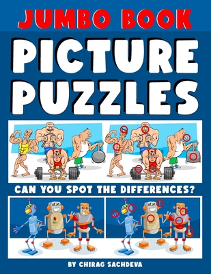 Jumbo Book of Picture Puzzles: Picture Puzzle Spot the Differences Book for Kids & Adults, 50 Beautiful Cartoon Puzzles of Artworks with Solution - F - Sachin Sachdeva