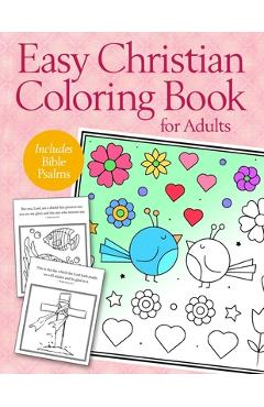 Poza produsului Easy Christian Coloring Book for Adults: Calming Large Print Psalms for Seniors and Beginners - Spring Lane Press