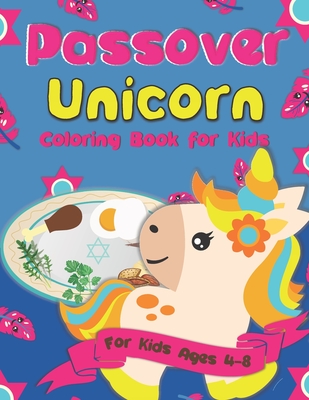 Passover Unicorn Coloring Book for Kids: A Passover Gift Idea for Kids Ages 4-8 - A Jewish High Holiday Coloring Book for Children - Pink Crayon Coloring