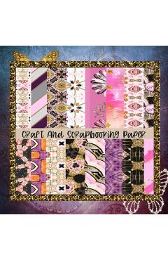 Coperta cărții 'Craft And Scrapbooking Paper: Pink, Brass, Purple Geometric and Watercolor Designs - 8 x 8 Inch Double-Sided Patterns -'