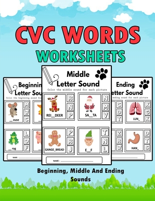 CVC Words Worksheets: CVC Words Workbook For Beginning, Middle And Ending Sounds, Phonics Worksheet Book - Lamaa Bom