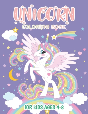 Unicorn Coloring Book For Kids Ages 4-8: Unicorn Books for Girls - Blue Star Happy Coloring