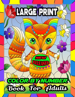 Adult Color by Number Coloring Book: Large Print Butterflies