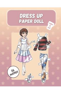 Coperta cărții 'Dress up paper doll, color & cut: 26 cute casual outfits to play with - Shoney Black'