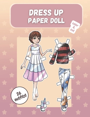 Dress up paper doll, color & cut: 26 cute casual outfits to play with - Shoney Black