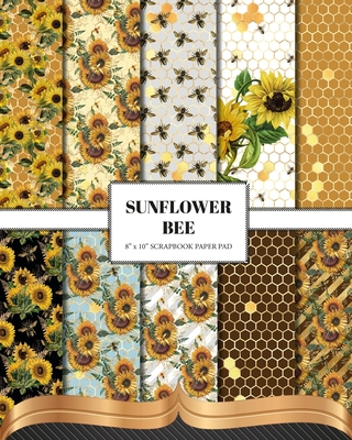 Sunflower Bee Scrapbook Paper - The Inky Lion