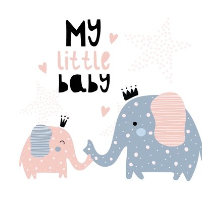 My Little Baby: Baby Shower Guest Book with Elephant Girl and Her Mom Theme, Personalized Wishes for Baby & Advice for Parents, Sign I - Casiope Tamore