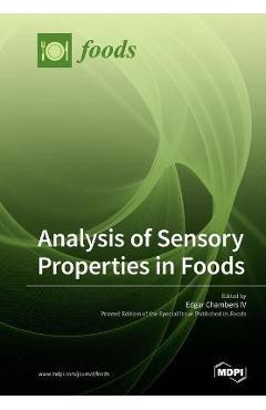 Coperta cărții 'Analysis of Sensory Properties in Foods - Edgar Chambers'