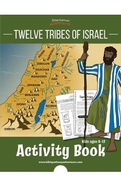 Coperta cărții 'Twelve Tribes of Israel Activity Book: for kids ages 6-12 - Bible Pathway Adventures'