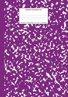 Marble Notebook A4: Purple Marble College Ruled Journal - Young Dreamers Press