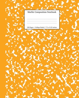 Marble Composition Notebook College Ruled: Orange Marble Notebooks, School Supplies, Notebooks for School - Young Dreamers Press
