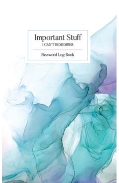 Coperta cărții 'Important Stuff I Can't Remember: Password Log book - Boomer Press'