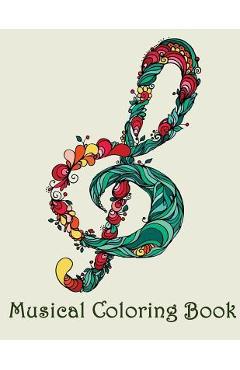 Poza produsului Musical Coloring Book: - Mosaic Music Featuring 40 Stress Relieving Designs of Musical Instruments - Dinso See
