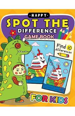 Poza produsului Happy Spot The Difference Game Book for kids: Activity book for boy, girls, kids Ages 2-4,3-5,4-8 - Preschool Learning Activity Designer