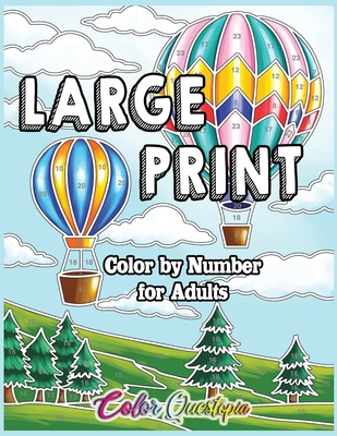Large Print Color by Number for Adults: Coloring Book Volume 2 - A Variety of Simple, Easy Designs for Relaxation - Color Questopia