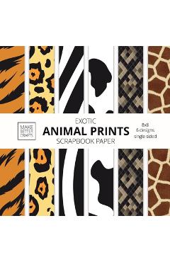 Wild Animal Print Scrapbook Paper Pad 8x8 Scrapbooking Kit for