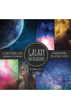 Galaxy Background Scrapbook Paper Pad 8x8 Scrapbooking Kit for Papercrafts, Cardmaking, DIY Crafts, Space Pattern Design, Multicolor - Crafty As Ever