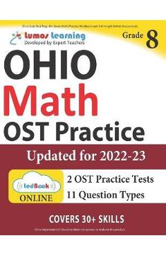 Poza produsului Ohio State Test Prep: 8th Grade Math Practice Workbook and Full-length Online Assessments: OST Study Guide - Lumos Learning