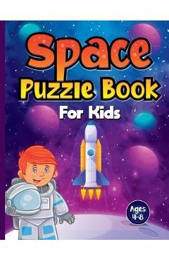 Poza produsului Space Puzzle Book for Kids Ages 4-8: Spectacular Space-Themed Activities for Future Astronauts! Perfect Boredom Buster Birthday or Christmas Gift for - Hackney And Jones