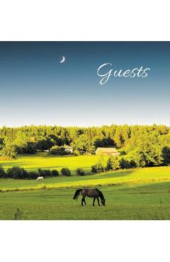Coperta cărții 'GUEST BOOK for Guest House, Airbnb, Bed & Breakfast, Vacation Home, Retreat Centre: HARDCOVER Visitors Book, Guest'