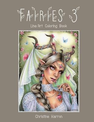 Fairies 3 Line Art Coloring Book - Christine Karron