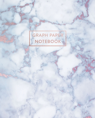 Graph Paper Notebook: Radiant Moonstone, White Grey Marble - 8 x 10 - 5 x 5 Squares per inch - 100 Quad Ruled Pages - Cute Graph Paper Compo - Paperlush Press