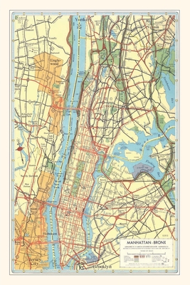 Vintage Journal Map of Manhattan and Bronx, New York - Found Image Press
