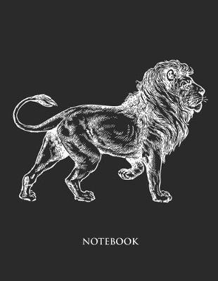 Lion Notebook: Hand Writing Notebook - Large (8.5 x 11 inches) - 110 Numbered Pages - Black Softcover - Great Lines