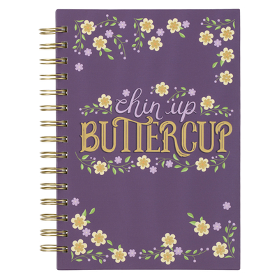 Bless Your Soul Funny Hardcover Journal Chin Up Buttercup Wire Bound Notebook W/192 Lined Pages, Large - Christian Art Gifts