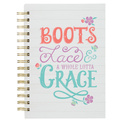 Bless Your Soul Funny Hardcover Journal Boots Lace Grace Wire Bound Notebook W/192 Lined Pages, Large - Christian Art Gifts