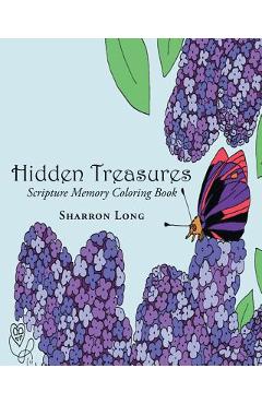 Coperta cărții 'Hidden Treasures: Scripture Memory Coloring Book - Sharron Long'