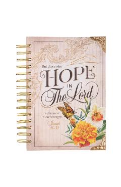 Poza produsului Christian Art Gifts Journal W/Scripture for Women Hope in the Lord Isaiah 40:31 Butterfly Deep Ocean Blue 192 Ruled Pages, Large Hardcover Notebook, W - Christianart Gifts
