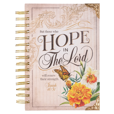 Christian Art Gifts Journal W/Scripture for Women Hope in the Lord Isaiah 40:31 Butterfly Deep Ocean Blue 192 Ruled Pages, Large Hardcover Notebook, W - Christianart Gifts
