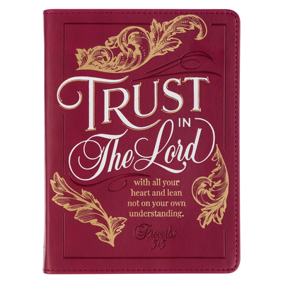 Christian Art Gifts Classic Handy-Sized Journal Trust in the Lord Proverbs 3:5 Bible Verse Inspirational Scripture Notebook W/Ribbon, Debossed Faux Le - Christianart Gifts