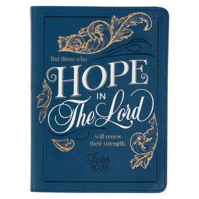 Christian Art Gifts Classic Handy-Sized Journal Hope in the Lord Isaiah 40:31 Bible Verse Inspirational Scripture Notebook W/Ribbon, Debossed Faux Lea - Christianart Gifts