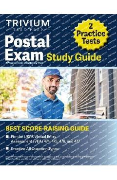 Poza produsului Postal Exam Study Guide: 2 Practice Tests with Review Prep for the USPS Virtual Entry Assessment (VEA) 474, 475, 476, and 477 - Elissa Simon