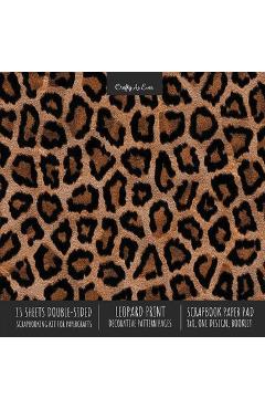 Poza produsului Leopard Print Scrapbook Paper Pad 8x8 Scrapbooking Kit for Cardmaking Gifts, DIY Crafts, Printmaking, Papercrafts, Decorative Pattern Pages - Crafty As Ever