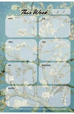 Poza produsului Weekly Planner Notepad: Van Gogh Almond Blossom, Daily Planning Pad for Organizing, Tasks, Goals, Schedule - Llama Bird Press