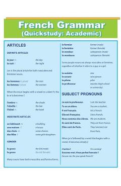 Coperta cărții 'French Grammar: Quick Study Academic - Quick Charts'