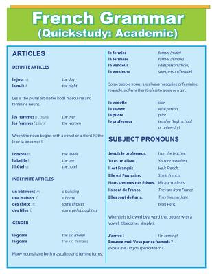 French Grammar: Quick Study Academic - Quick Charts