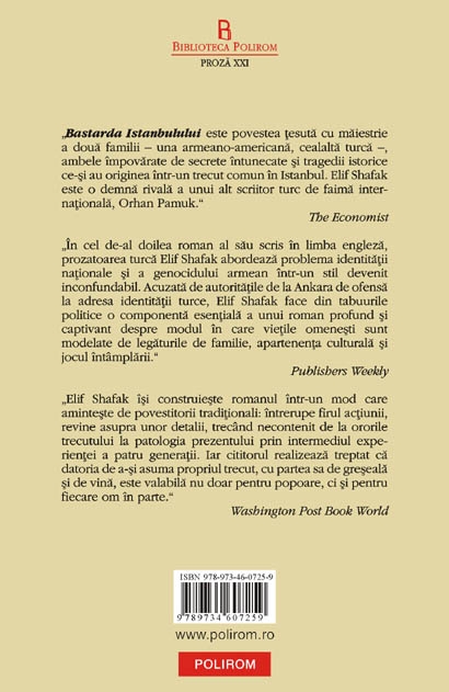 Coperta cărții 'Bastarda istanbulului - Elif Shafak'